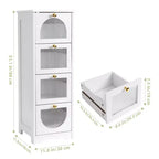 Meuble de Salle de Bain Fin sur Pied - Petit Organisateur de Rangement avec Tiroirs, 30 x 30 x 84 cm