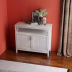 Buffet de cuisine Okak avec rangement, enfilade de cuisine avec 1 étagère ouverte et 1 étagère réglable, table console d'appoint pour salon/salle à manger