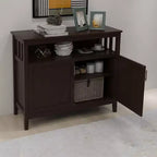 Buffet de cuisine Okak avec rangement, enfilade de cuisine avec 1 étagère ouverte et 1 étagère réglable, table console d'appoint pour salon/salle à manger