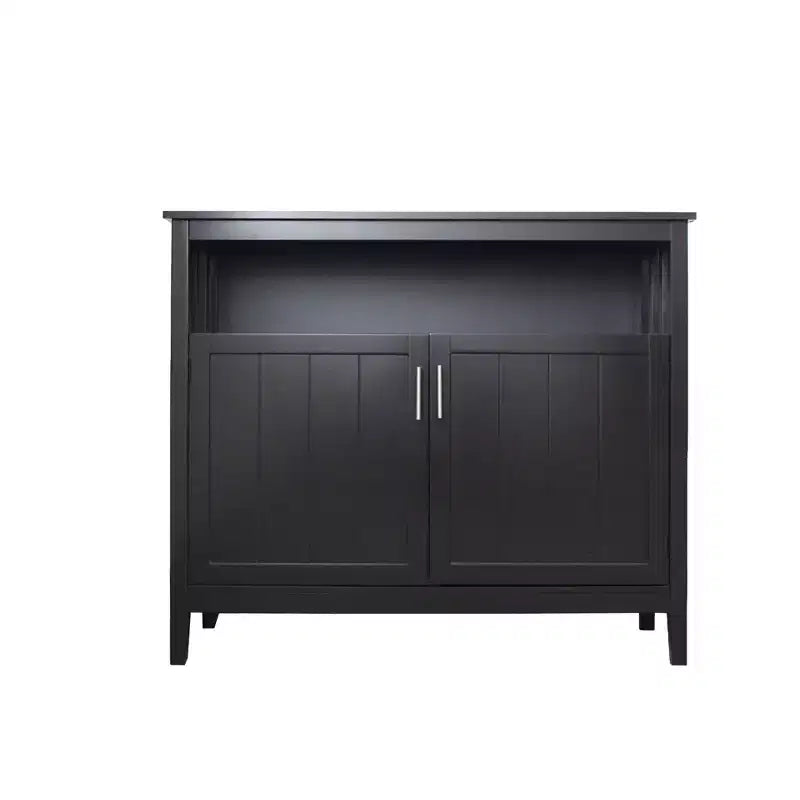 Buffet de cuisine Okak avec rangement, enfilade de cuisine avec 1 étagère ouverte et 1 étagère réglable, table console d'appoint pour salon/salle à manger