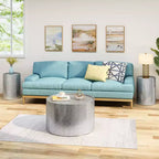 GDFStudio Geyer – Ensemble de 3 tables d'appoint et basse rondes modernes en fer
