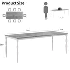 Table de salle à manger rectangulaire Senfot de 180 cm pour 8 personnes, table de cuisine rustique de style ferme avec grand plateau, longue table de salle à manger en bois avec pieds robustes