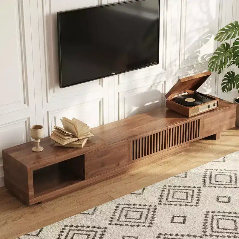 78,54 Meuble TV extensible en noyer moderne pour téléviseurs jusqu'à 100 Gaoyangjiaju