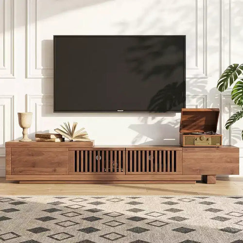 78,54 Meuble TV extensible en noyer moderne pour téléviseurs jusqu'à 100 Gaoyangjiaju
