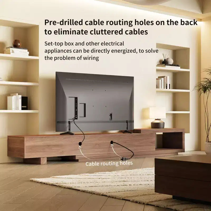 78,54 Meuble TV extensible en noyer moderne pour téléviseurs jusqu'à 100 Gaoyangjiaju