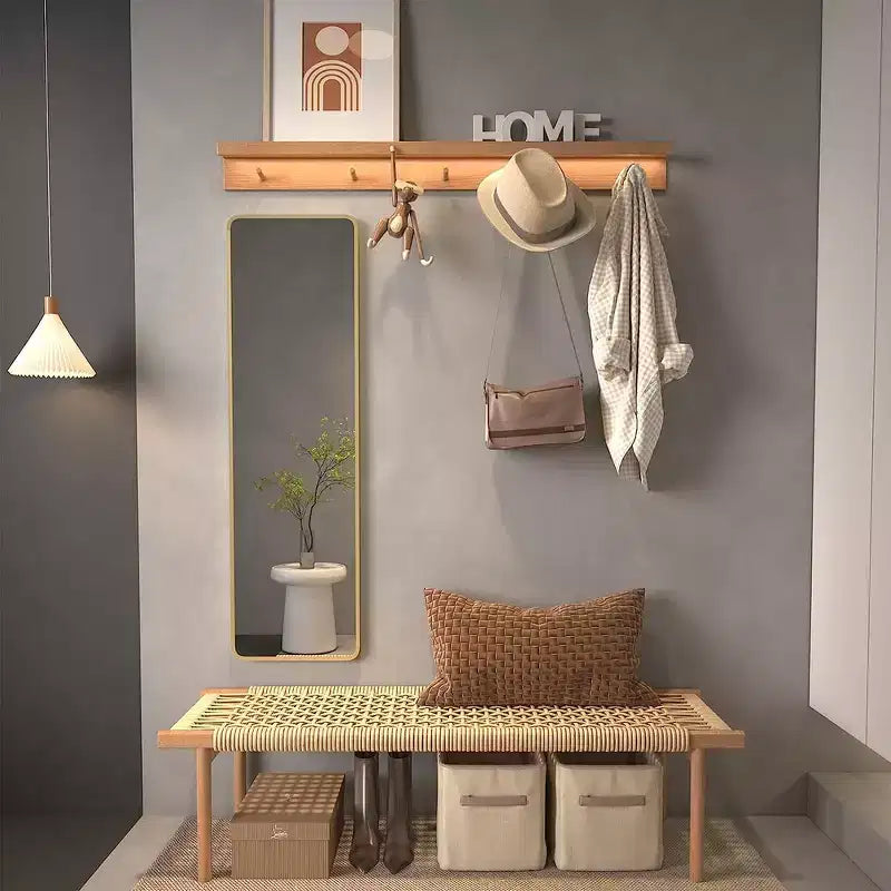 Whisen Miroir de porte mince 47x14 pouces, verre HD avec cadre en aluminium antirouille
