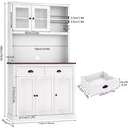 TROPOW Meuble de Rangement de Cuisine de Ferme avec Tiroirs et Étagères Réglables, Meuble de Rangement Autonome de 180 cm de Haut, Meuble de Bar à Café