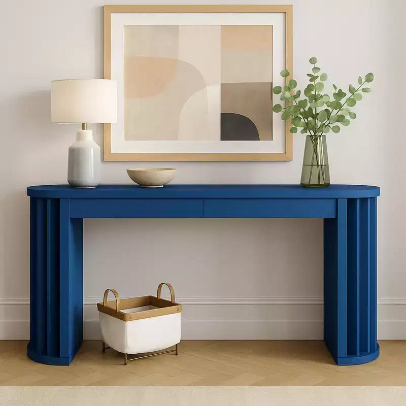 Console avec pieds évasés et bord ovale moderne Merax