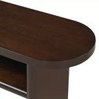 MAYEERTY Table console élégante et minimaliste avec bords arrondis et étagère robuste pour salon, couleur expresso