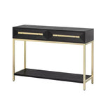 MAYEERTY Table console avec deux tiroirs Design géométrique rétro saisissant pour le salon Noir