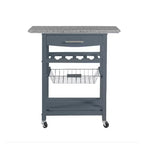 30Mobile Îlot de Cuisine Roulant Chariot de Service avec Tiroir Inférieur et Panier de Rangement Coulissant en Fil de Fer