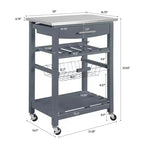 30Mobile Îlot de Cuisine Roulant Chariot de Service avec Tiroir Inférieur et Panier de Rangement Coulissant en Fil de Fer