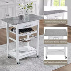 30Mobile Îlot de Cuisine Roulant Chariot de Service avec Tiroir Inférieur et Panier de Rangement Coulissant en Fil de Fer