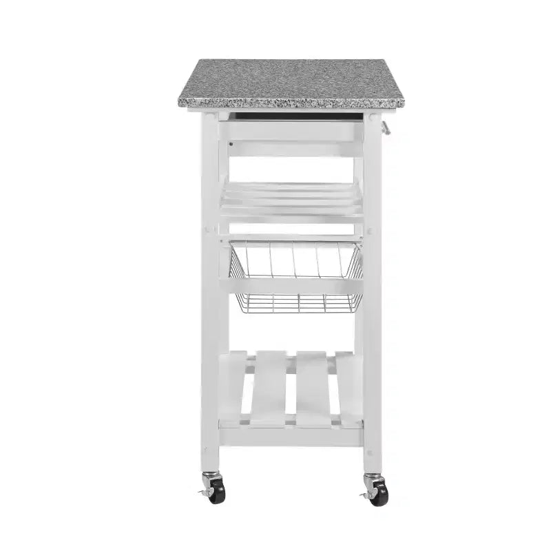 30Mobile Îlot de Cuisine Roulant Chariot de Service avec Tiroir Inférieur et Panier de Rangement Coulissant en Fil de Fer