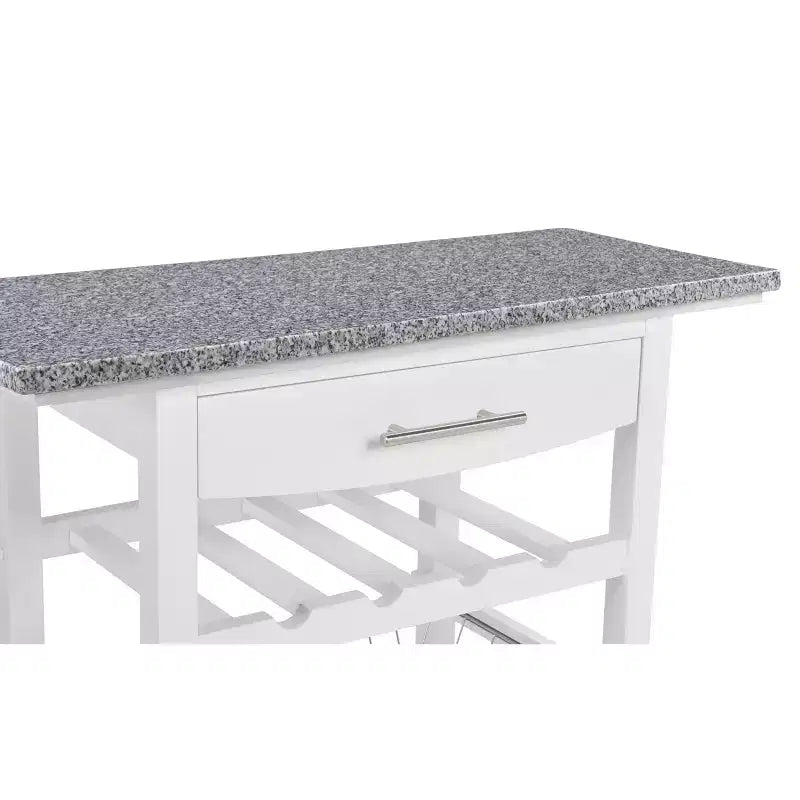30Mobile Îlot de Cuisine Roulant Chariot de Service avec Tiroir Inférieur et Panier de Rangement Coulissant en Fil de Fer