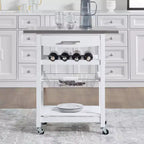 30Mobile Îlot de Cuisine Roulant Chariot de Service avec Tiroir Inférieur et Panier de Rangement Coulissant en Fil de Fer