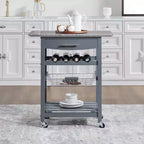30Mobile Îlot de Cuisine Roulant Chariot de Service avec Tiroir Inférieur et Panier de Rangement Coulissant en Fil de Fer