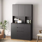 Meuble de cuisine haut autoportant GDFStudio Reginald Modern 74 po avec 6 portes et 2 tiroirs