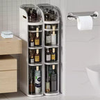 Meuble de rangement de salle de bain fin, Armoire étroite avec tiroirs, roulettes, poignée, porte-papier toilette, Organisateur de sol roulant en plastique pour salle de bain, cuisine