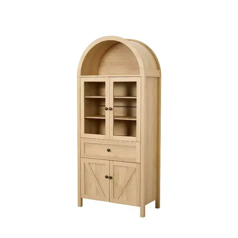Meuble de cuisine Okak Dome, Armoire haute avec tiroir et 4 portes, Buffet polyvalent pour salon et salle à manger
