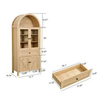 Meuble de cuisine Okak Dome, Armoire haute avec tiroir et 4 portes, Buffet polyvalent pour salon et salle à manger