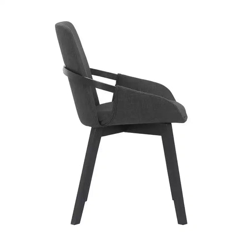 Armen Living, Chaise de salle à manger moderne en bois Greisen NOIRE