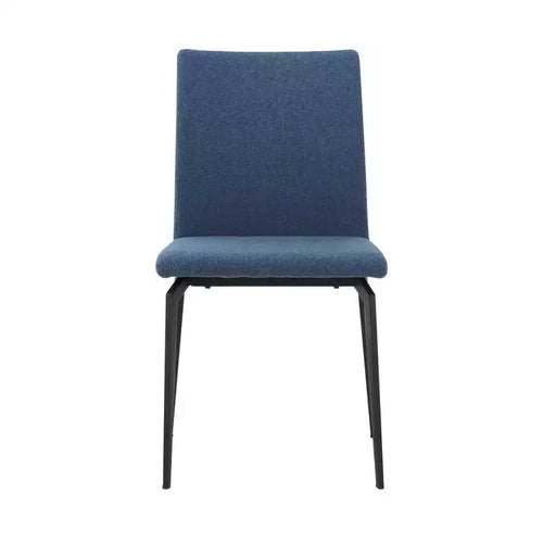 Armen Living, Chaises de salle à manger en tissu bleu et métal Lyon - Lot de 2