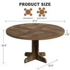Table à manger ronde GustoWave 47, avec plateau en bois