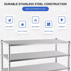 Étagères de rangement, 150 kg par étagère, unité de rayonnage métallique – Organisateur ajustable pour cuisine, garage, bureau, entrepôt