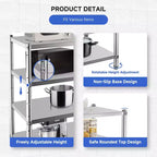 Étagères de rangement, 150 kg par étagère, unité de rayonnage métallique – Organisateur ajustable pour cuisine, garage, bureau, entrepôt