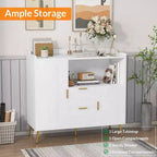 Buffet de rangement moderne, 2 portes et 2 tiroirs, 99 cm de large, station de café compacte pour cuisine, salon, salle à manger