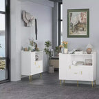 Buffet de rangement moderne, 2 portes et 2 tiroirs, 99 cm de large, station de café compacte pour cuisine, salon, salle à manger
