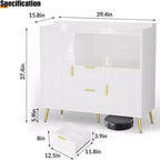 Buffet de rangement moderne, 2 portes et 2 tiroirs, 99 cm de large, station de café compacte pour cuisine, salon, salle à manger