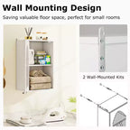 Meuble Mural de Salle de Bain Costway Armoire à Pharmacie avec Porte en Verre Trempé et Étagère Réglable Blanc/Noir/Marron/Gris/Naturel