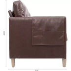 Canapé 3 places Acekool moderne rembourré, petite causeuse avec poche latérale, cadre en bois, pour salon, chambre, bureau, gris