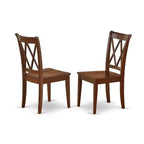 HomeStock HLCL5-LWH-W Ensemble de 5 pièces : Table ronde de 42 pouces et 4 chaises à double dossier en X