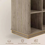 Bibliothèque de rangement 9 cubes, étagère horizontale de style ferme à 4 niveaux, bibliothèque de rangement en bois de 95 cm