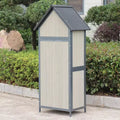 Outdoor Sheds Storage, Vertical Storage Sheds, Wooden Sheds with Metal Frame, Large Capacity Storage