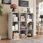 JIONJOY Étagère de rangement 9 cubes, bibliothèque verticale de 91 cm de haut avec panneaux arrière amovibles, étagère ouverte robuste