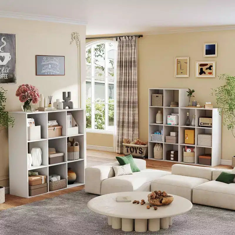 JIONJOY Étagère de rangement 9 cubes, bibliothèque verticale de 91 cm de haut avec panneaux arrière amovibles, étagère ouverte robuste