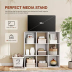 JIONJOY Étagère de rangement 9 cubes, bibliothèque verticale de 91 cm de haut avec panneaux arrière amovibles, étagère ouverte robuste