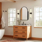 PexFix Armoire de salle de bain encastrée ou murale de 91,4 x 61 cm, avec miroir, cadre en acier inoxydable et 2 étagères réglables, miroir, noir