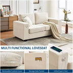 Canapé Cloud, Canapé capitonné surdimensionné 178 cm avec ports USB - Aucun assemblage requis, Assise profonde pour salon ou bureau