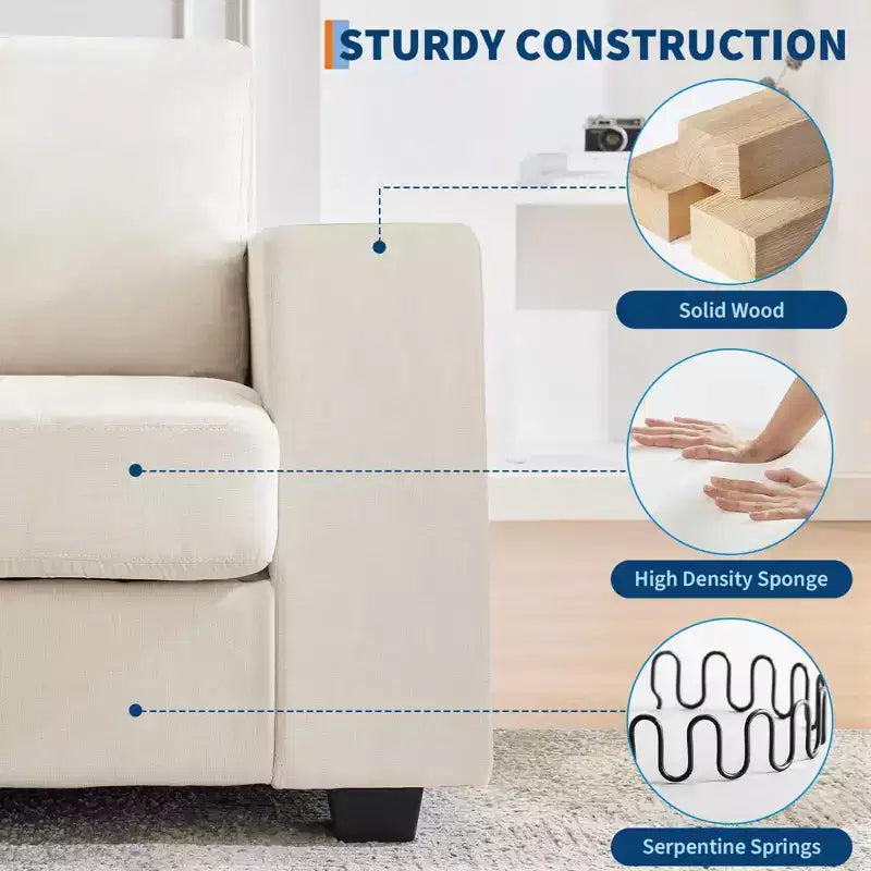 Canapé Cloud, Canapé capitonné surdimensionné 178 cm avec ports USB - Aucun assemblage requis, Assise profonde pour salon ou bureau
