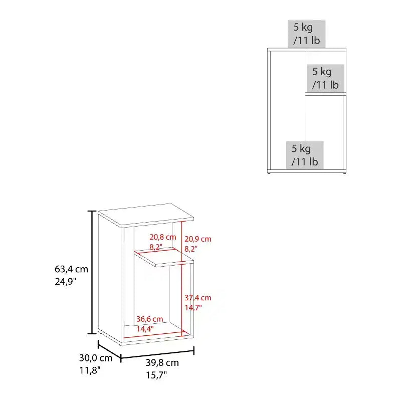 Console MAYEERTY en mélaminé avec rangement ouvert Wengé 1 pièce