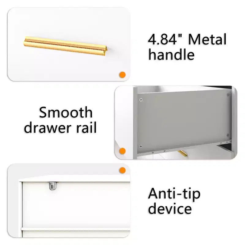 Commode Karl Home à 9 tiroirs en panneau de particules blanc 120 cm L
