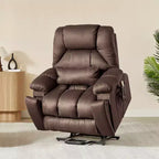 Fauteuil inclinable motorisé Bestier 40.1 W en microsuède surdimensionné avec double moteur, massage et chauffage