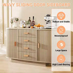 47 Buffet en cannage moderne pour cuisine avec rangement, meuble de bar à café avec portes