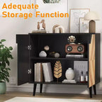 Buffet de rangement autoportant moderne, Meuble d'appoint avec portes, Buffet en bois avec rangement pour salle à manger