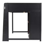 Lit mezzanine moderne en bois GDFStudio Opal avec bureau intégré, armoire, LED et 1 tiroir